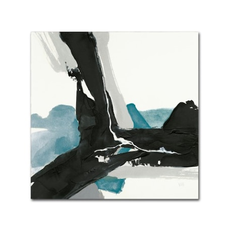 Chris Paschke 'Black And Teal III' Canvas Art,35x35